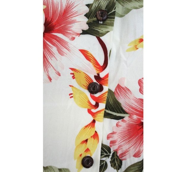 Vintage  Hawaiian Shirt Floral XL Made in Hawaii Orchids Fern Rare New - Picture 2 of 7